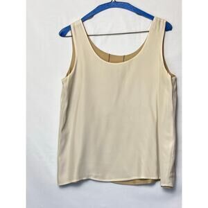 Transitions Women's Size Small Cream 100% Silk Sleeveless Tank Top